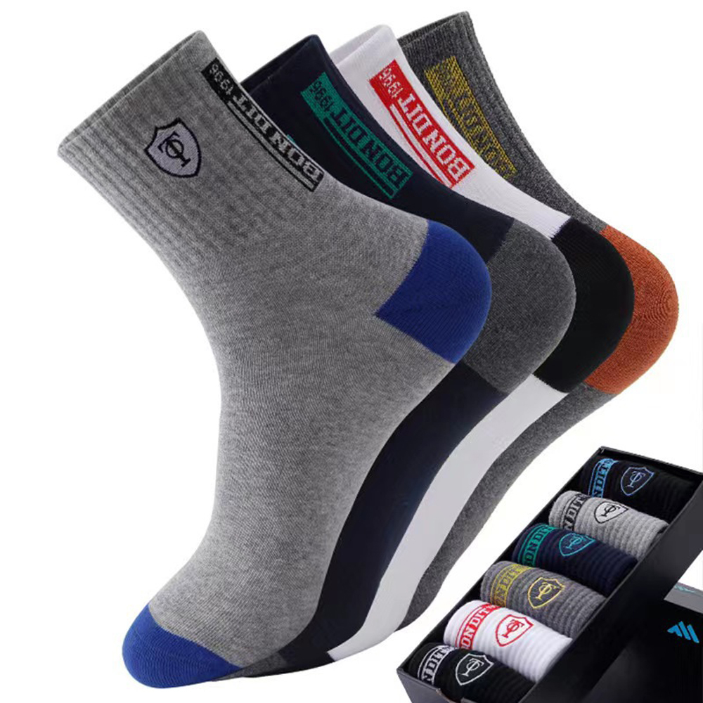 Cotton Crew Sock Pack - جوارب حرارية رجالية فاخرة (5/10 قطع)