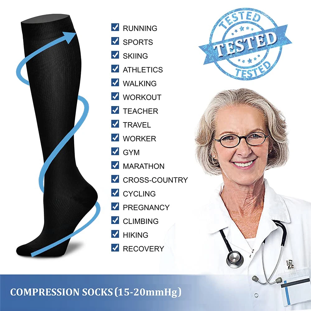 1 زوج النساء والرجال جوارب ضغط - مراجعة Compression Sock Medical وسعره