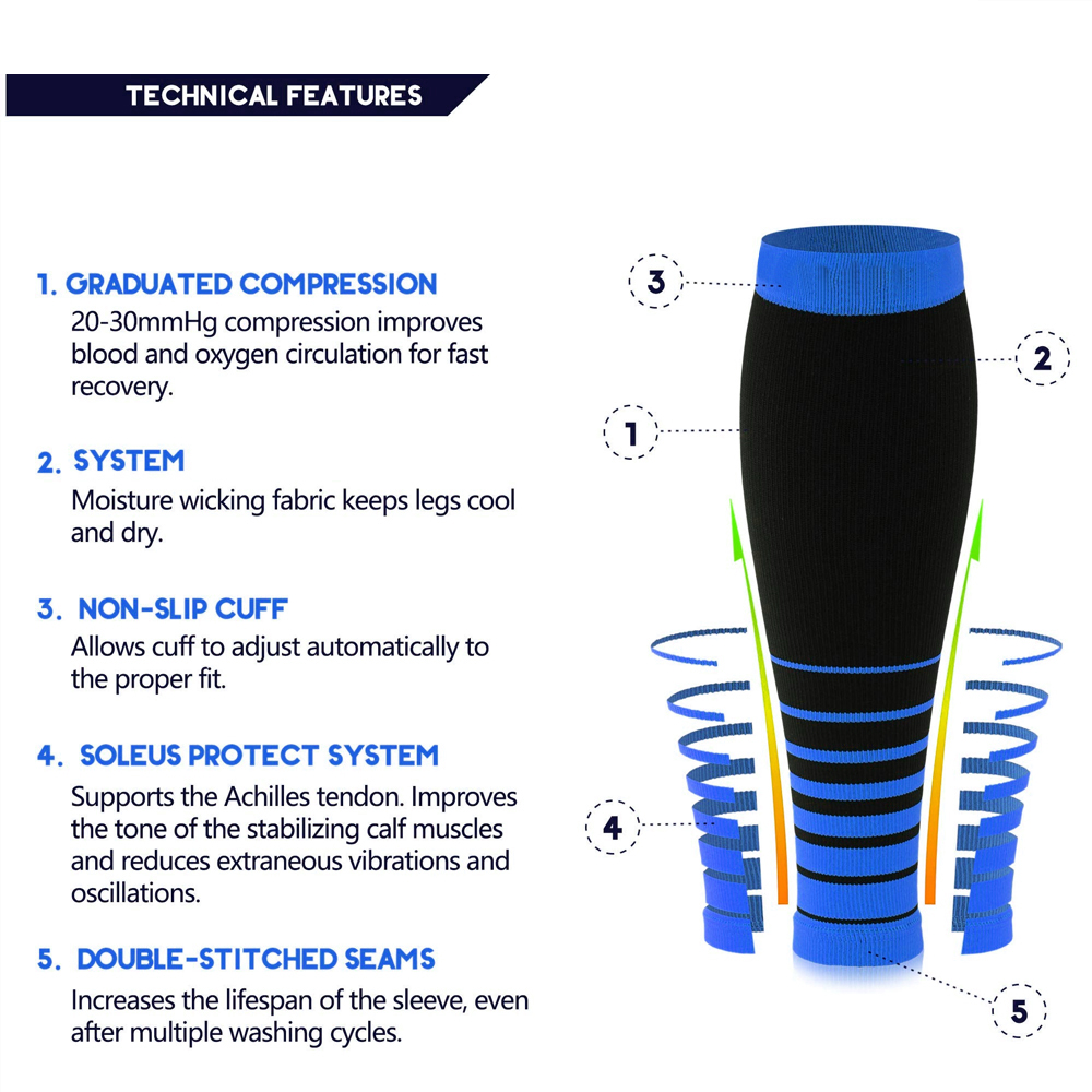 زوج واحد من جوارب الساق المضغو - مراجعة Compression Sleeve Calf وسعره